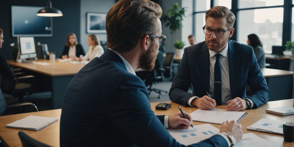 Business meeting in a modern office setting